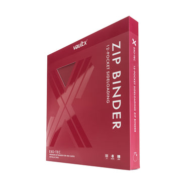 Vault X 12-Pocket Exo-Tec® Zip Binder (Metallic Red)