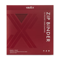 Vault X 12-Pocket Exo-Tec® Zip Binder (Metallic Red)