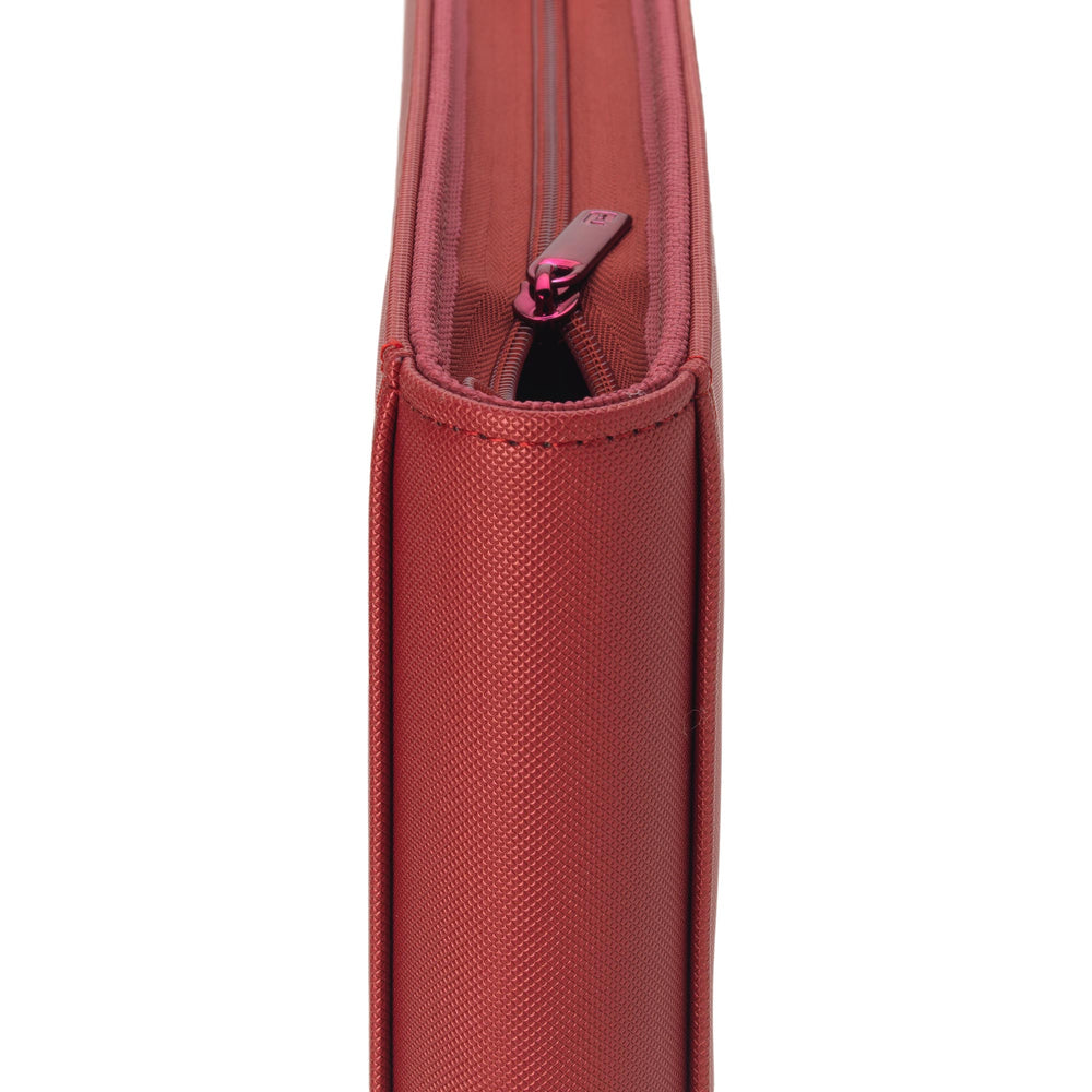 Vault X 12-Pocket Exo-Tec® Zip Binder (Metallic Red)