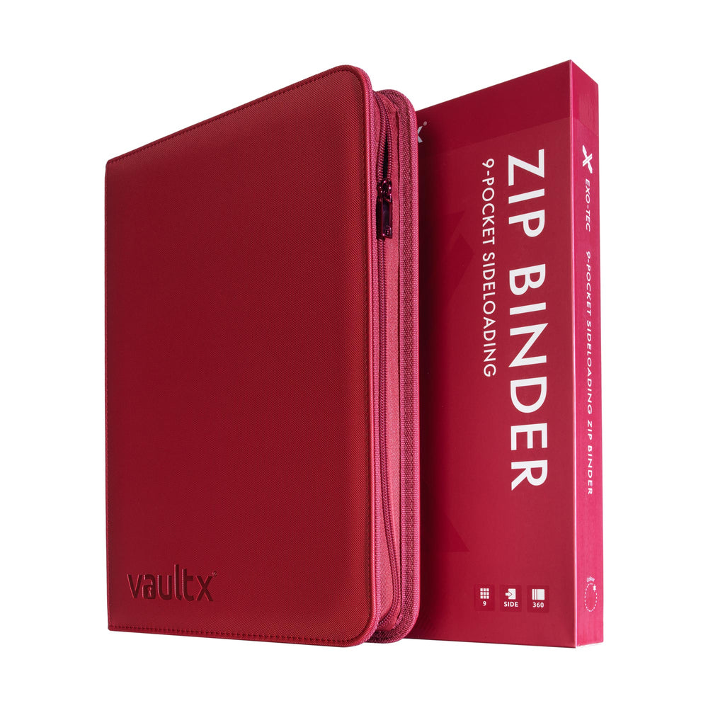 Vault X 9-Pocket Exo-Tec® Zip Binder (Metallic Red)