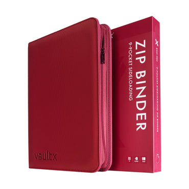 Vault X 9-Pocket Exo-Tec® Zip Binder (Metallic Red)