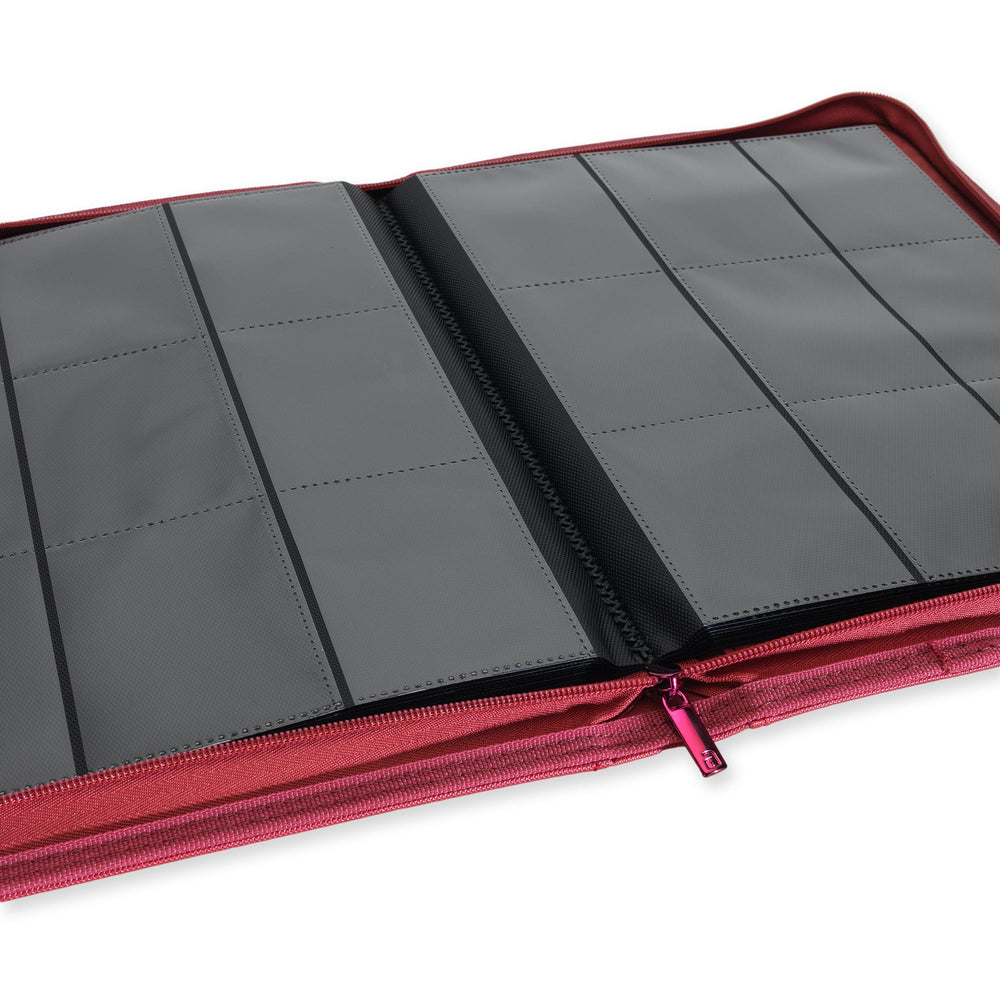 Vault X 9-Pocket Exo-Tec® Zip Binder (Metallic Red)