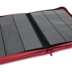 Vault X 9-Pocket Exo-Tec® Zip Binder (Metallic Red)