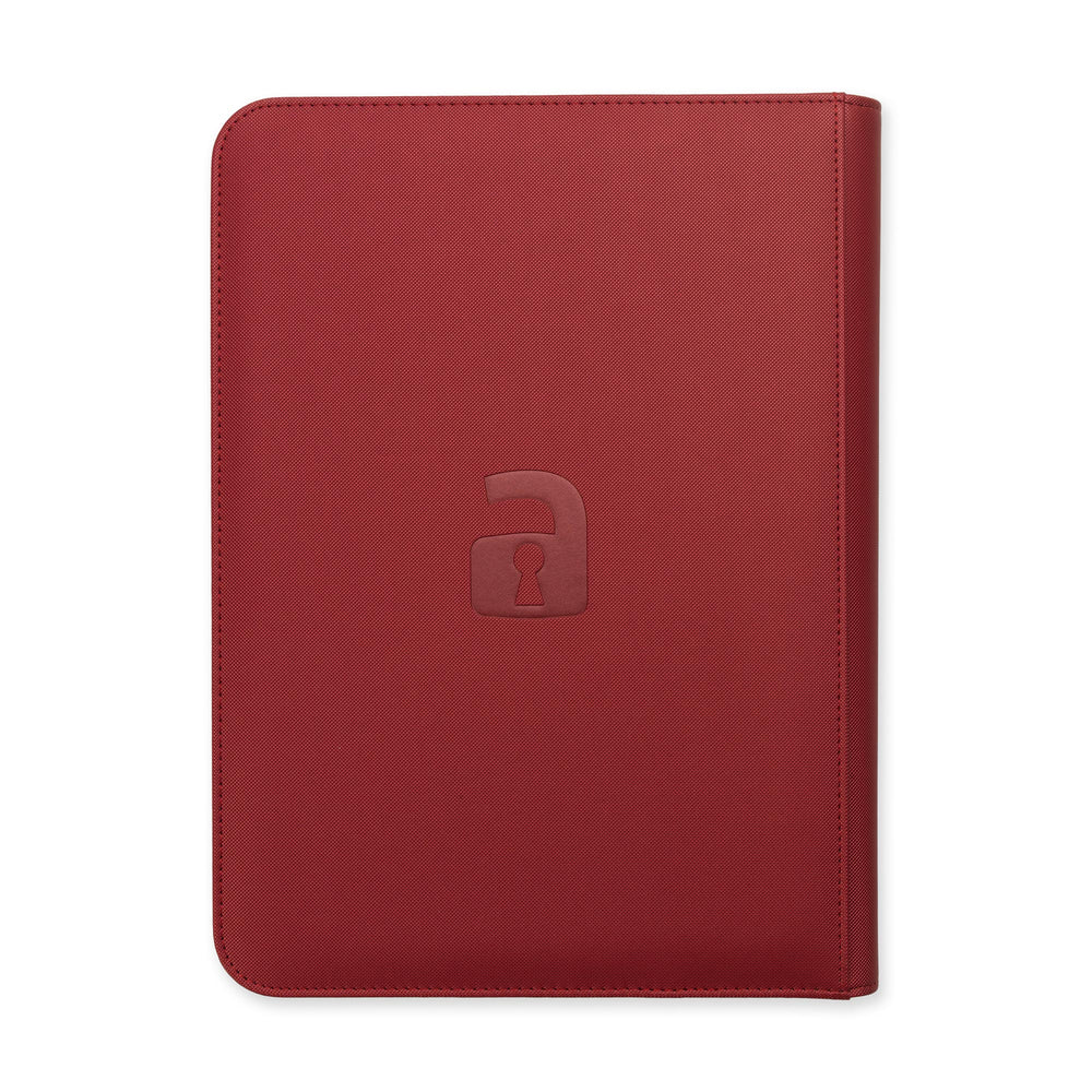 Vault X 9-Pocket Exo-Tec® Zip Binder (Metallic Red)