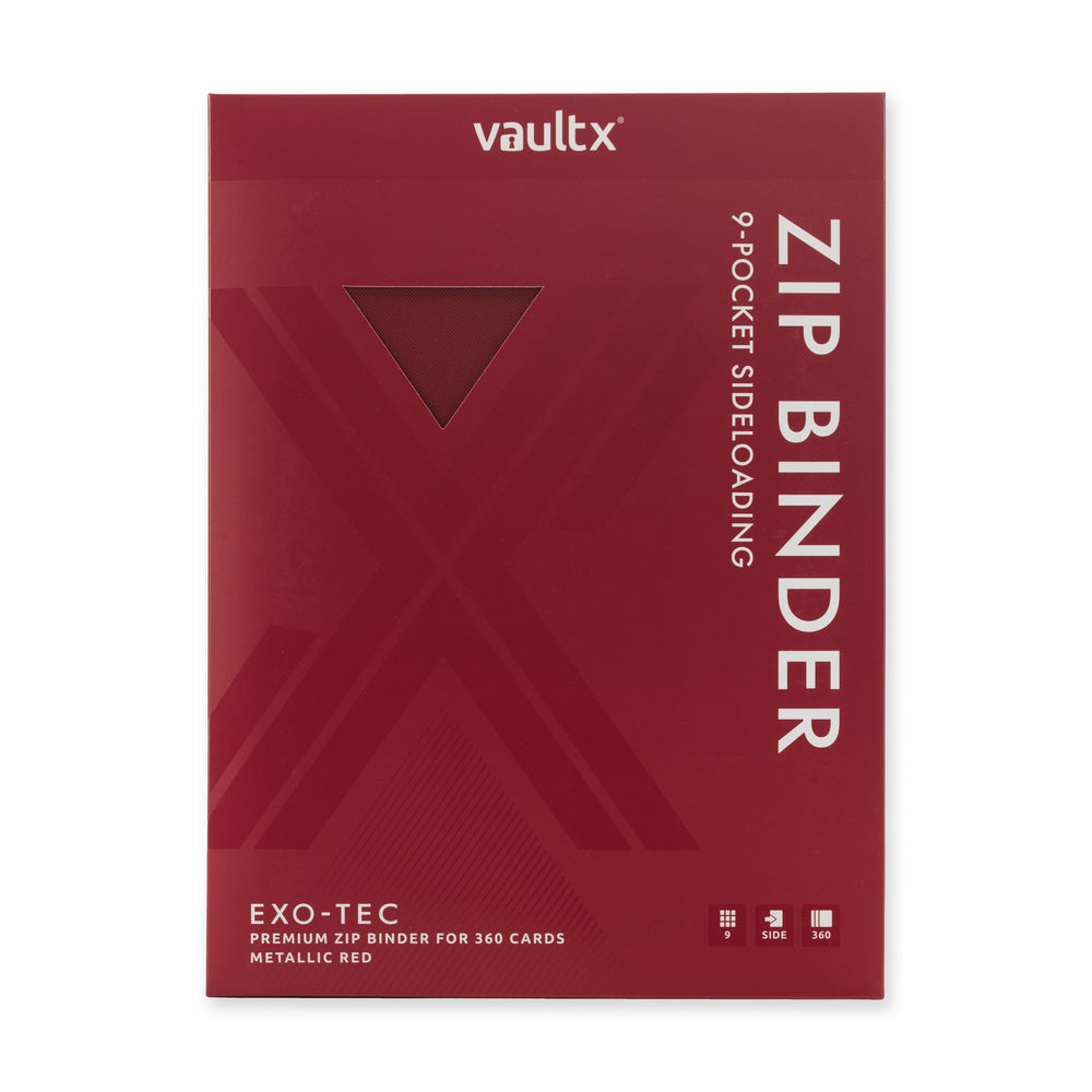Vault X 9-Pocket Exo-Tec® Zip Binder (Metallic Red)
