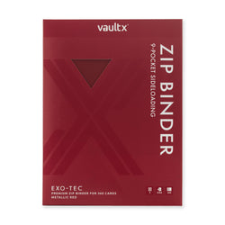 Vault X 9-Pocket Exo-Tec® Zip Binder (Metallic Red)