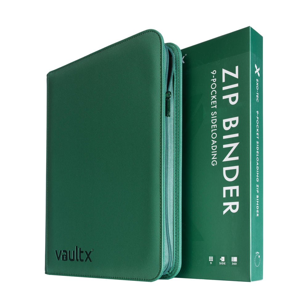 Vault X 9-Pocket Exo-Tec® Zip Binder (Metallic Green)