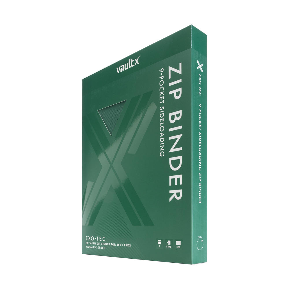 Vault X 9-Pocket Exo-Tec® Zip Binder (Metallic Green)