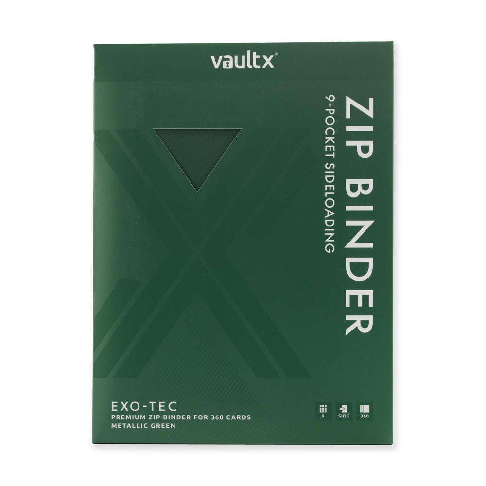 Vault X 9-Pocket Exo-Tec® Zip Binder (Metallic Green)