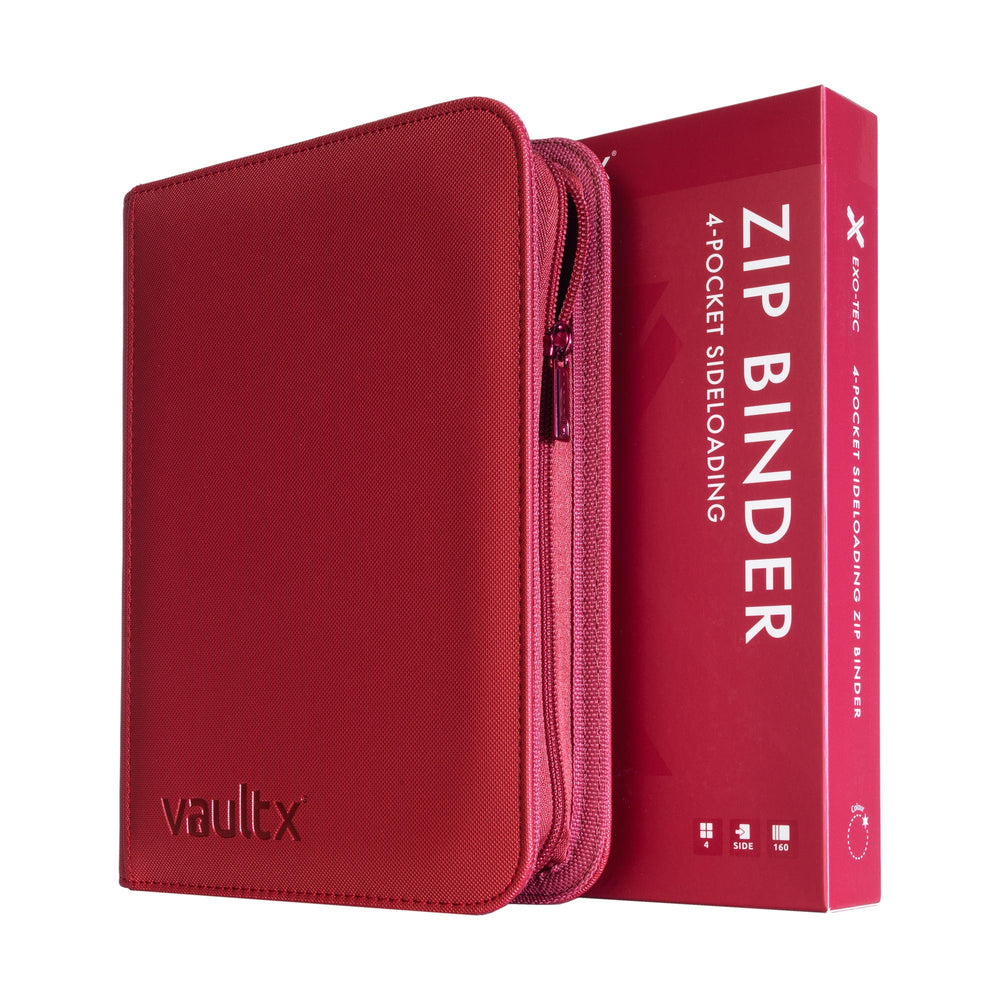 Vault X 4-Pocket Exo-Tec® Zip Binder (Metallic Red)