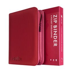 Vault X 4-Pocket Exo-Tec® Zip Binder (Metallic Red)