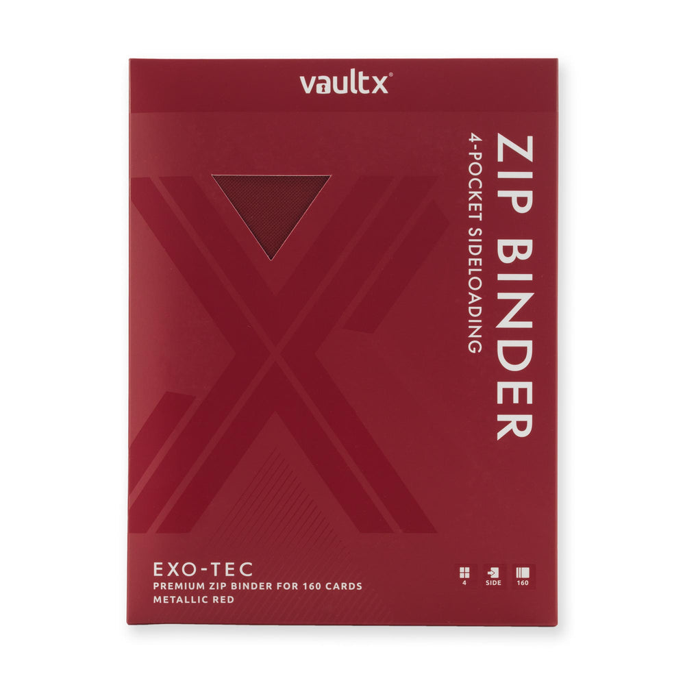 Vault X 4-Pocket Exo-Tec® Zip Binder (Metallic Red)