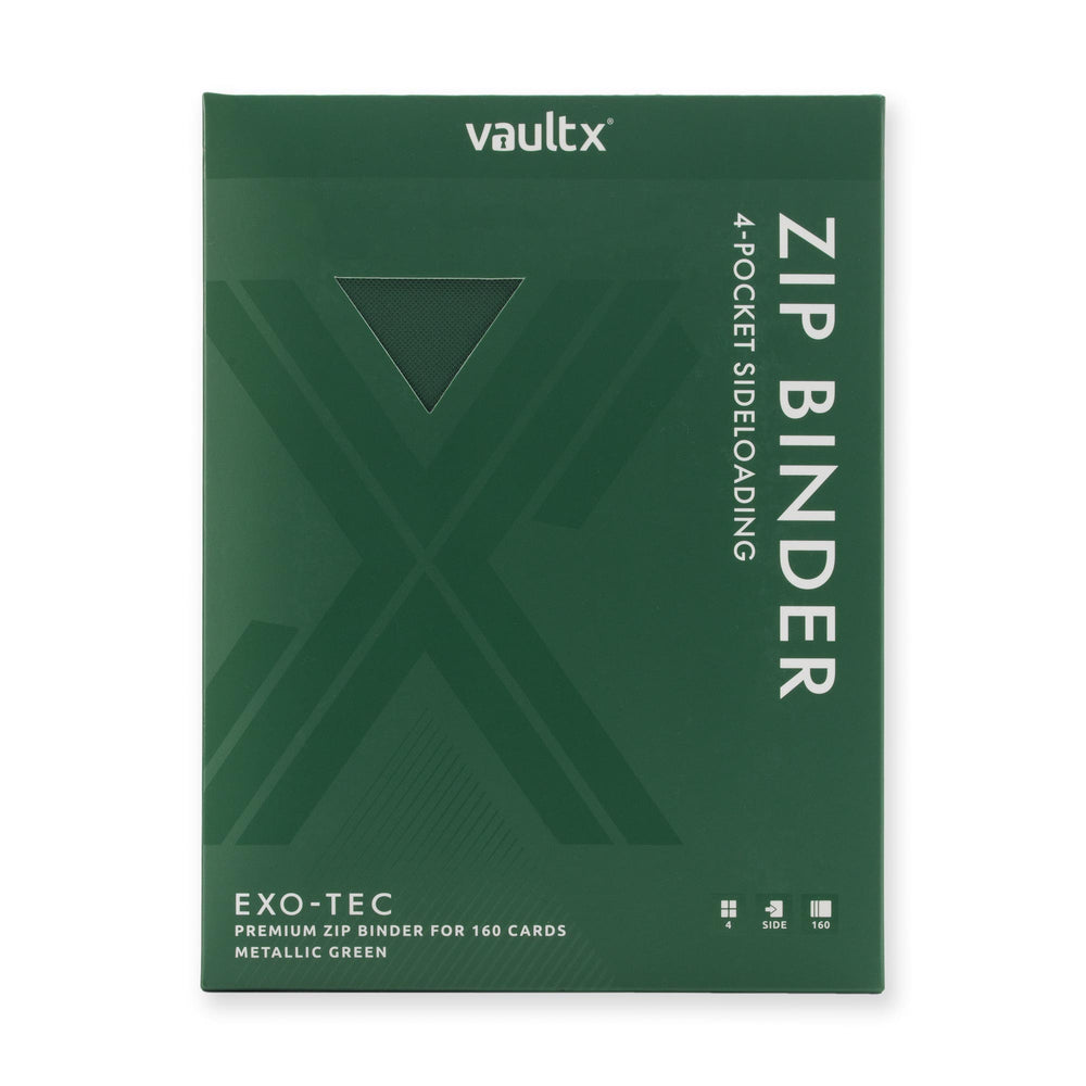 Vault X 4-Pocket Exo-Tec® Zip Binder (Metallic Green)