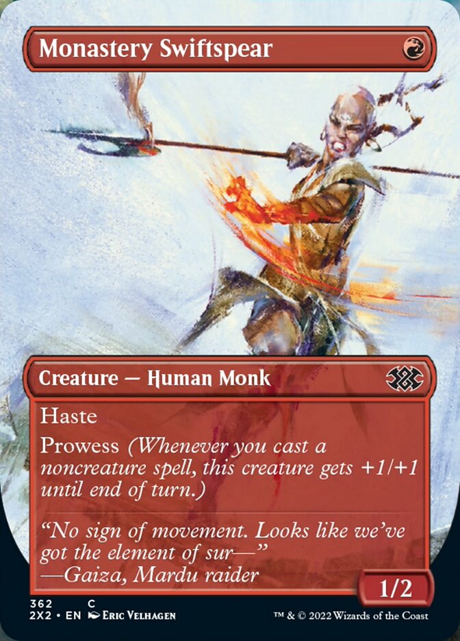 Magic | Monastery Swiftspear (Borderless Alternate Art) [Double Masters 2022] | The Nerd Merchant