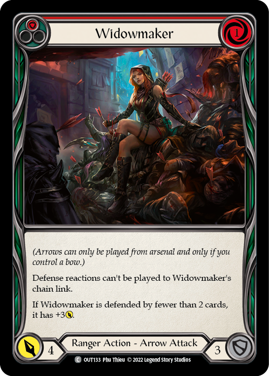 Flesh and Blood TCG | Widowmaker (Red) [OUT133] (Outsiders)  Rainbow Foil | The Nerd Merchant
