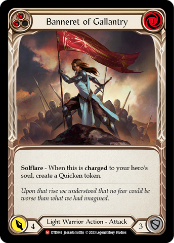 Flesh and Blood TCG | Banneret of Gallantry [DTD049] (Dusk Till Dawn)  Rainbow Foil | The Nerd Merchant