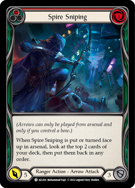 Flesh and Blood TCG | Spire Sniping (Red) [AZL014] (Outsiders Azalea Blitz Deck) | The Nerd Merchant