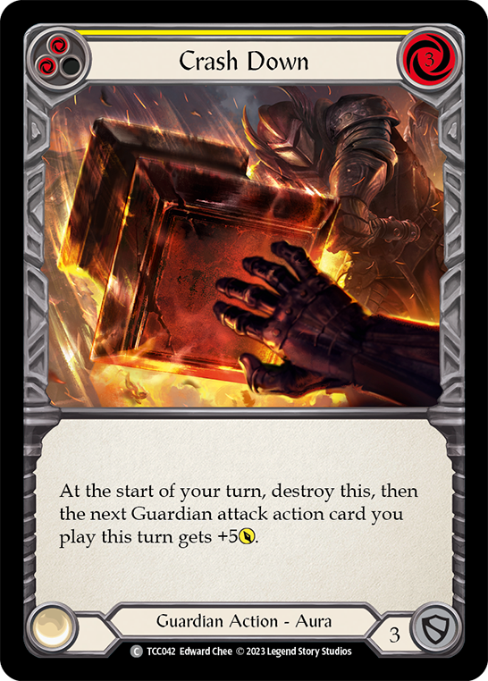 Flesh and Blood TCG | Crash Down (Yellow) [TCC042] (Round the Table: TCC x LSS) | The Nerd Merchant
