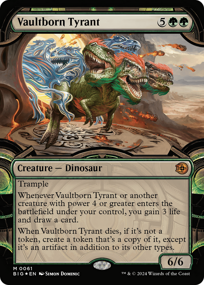 Magic | Vaultborn Tyrant (Showcase) (Raised Foil) [Outlaws of Thunder Junction: The Big Score] | The Nerd Merchant