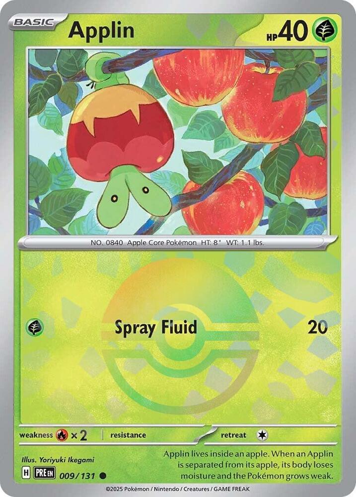 Pokemon | Applin (009/131) (Poke Ball Pattern) [Scarlet & Violet: Prismatic Evolutions] | The Nerd Merchant
