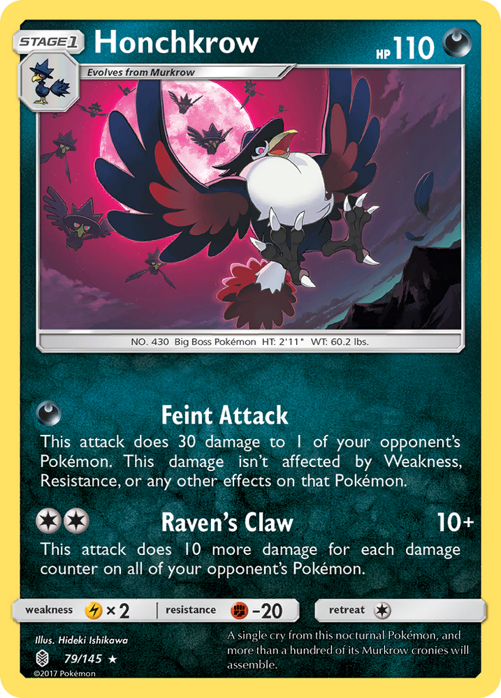 Pokemon | Honchkrow (79/145) [Sun & Moon: Guardians Rising] | The Nerd Merchant