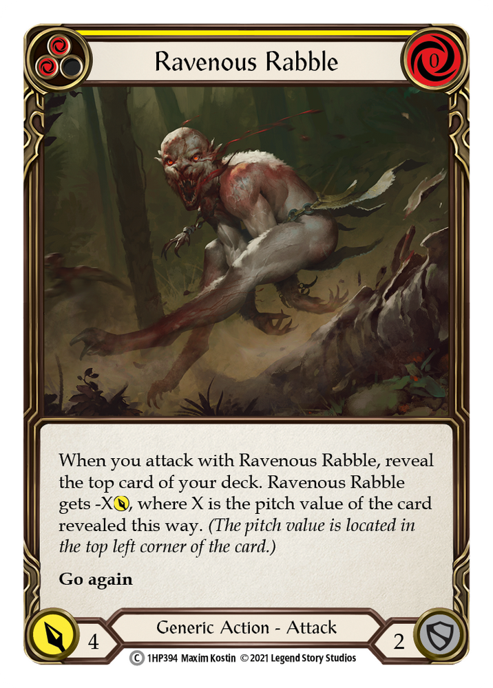 Flesh and Blood TCG | Ravenous Rabble (Yellow) [1HP394] (History Pack 1) | The Nerd Merchant