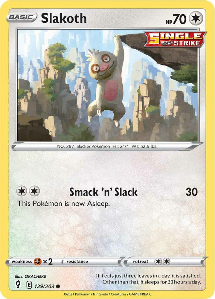 Pokemon | Slakoth (129/203) [Sword & Shield: Evolving Skies] | The Nerd Merchant