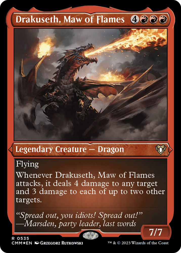 Magic | Drakuseth, Maw of Flames (Foil Etched) [Commander Masters] | The Nerd Merchant