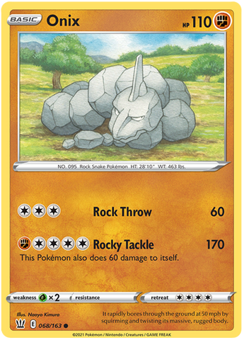 Pokemon | Onix (068/163) [Sword & Shield: Battle Styles] | The Nerd Merchant