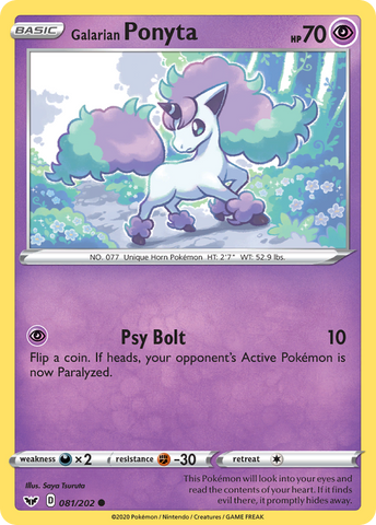 Pokemon | Galarian Ponyta (081/202) [Sword & Shield: Base Set] | The Nerd Merchant
