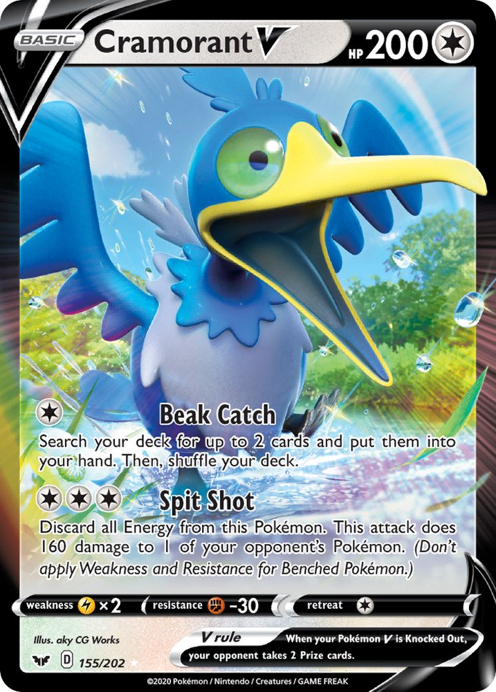 Pokemon | Cramorant V (155/202) [Sword & Shield: Base Set] | The Nerd Merchant