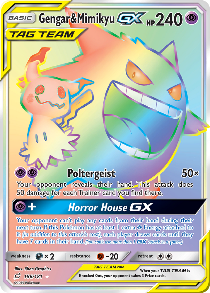 Pokemon | Gengar & Mimikyu GX (186/181) [Sun & Moon: Team Up] | The Nerd Merchant