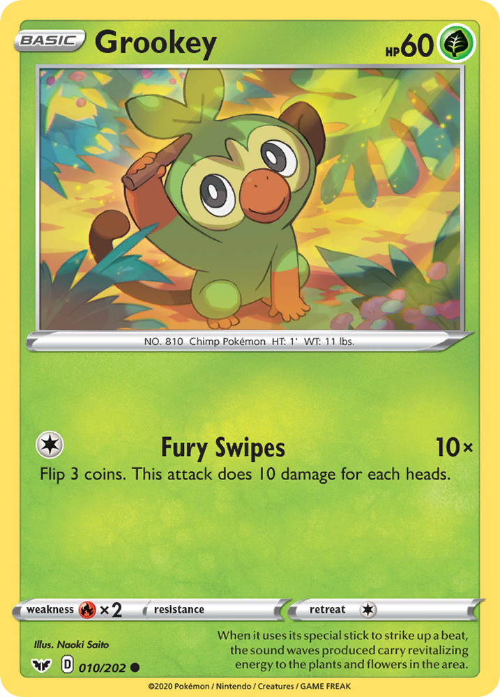 Pokemon | Grookey (010/202) [Sword & Shield: Base Set] | The Nerd Merchant