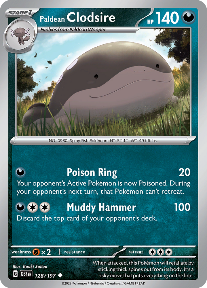 Pokemon | Paldean Clodsire (128/197) [Scarlet & Violet: Obsidian Flames] | The Nerd Merchant