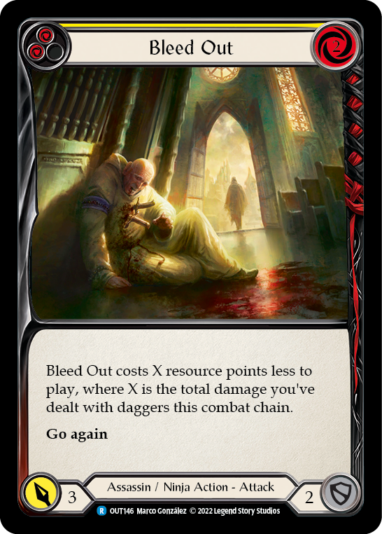 Flesh and Blood TCG | Bleed Out (Yellow) [OUT146] (Outsiders) | The Nerd Merchant