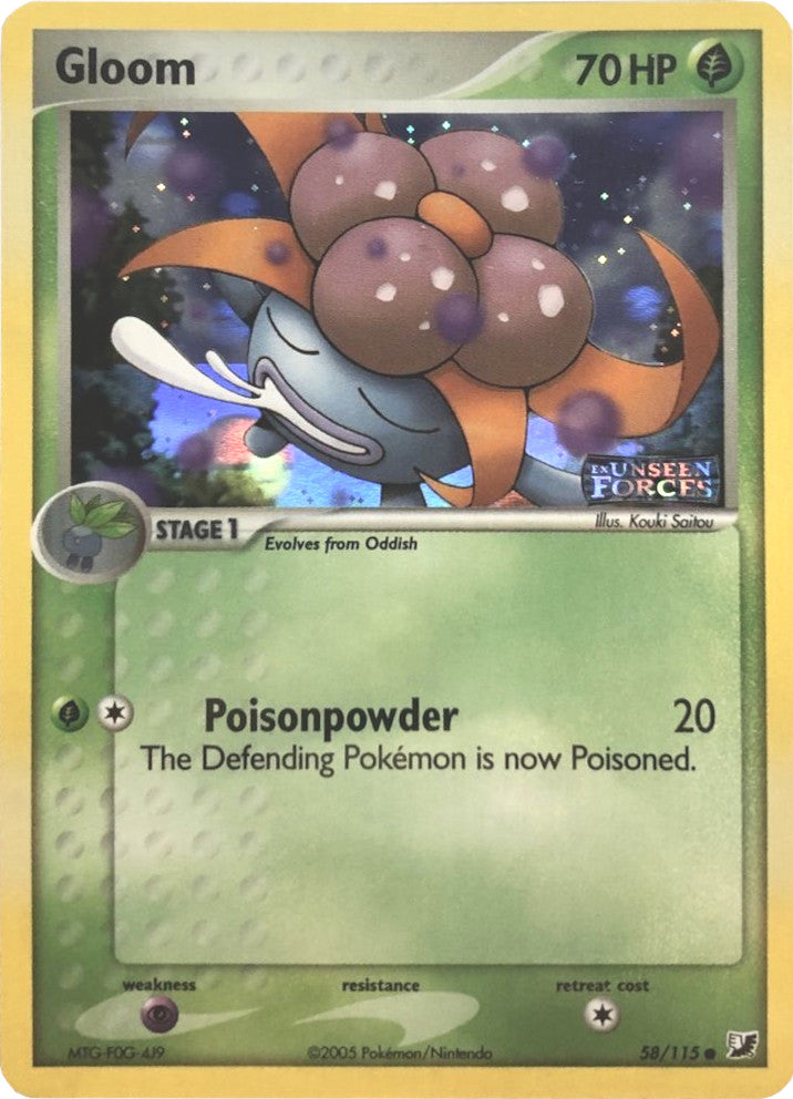 Pokemon | Gloom (58/115) (Stamped) [EX: Unseen Forces] | The Nerd Merchant