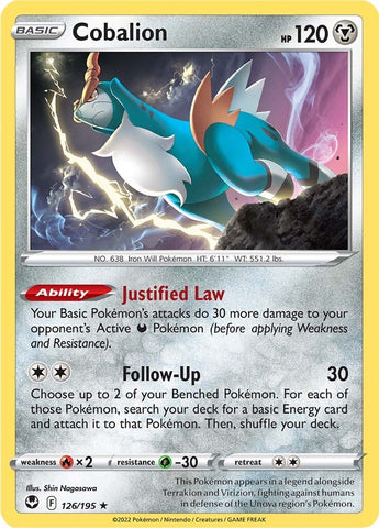 Pokemon | Cobalion (126/195) [Sword & Shield: Silver Tempest] | The Nerd Merchant