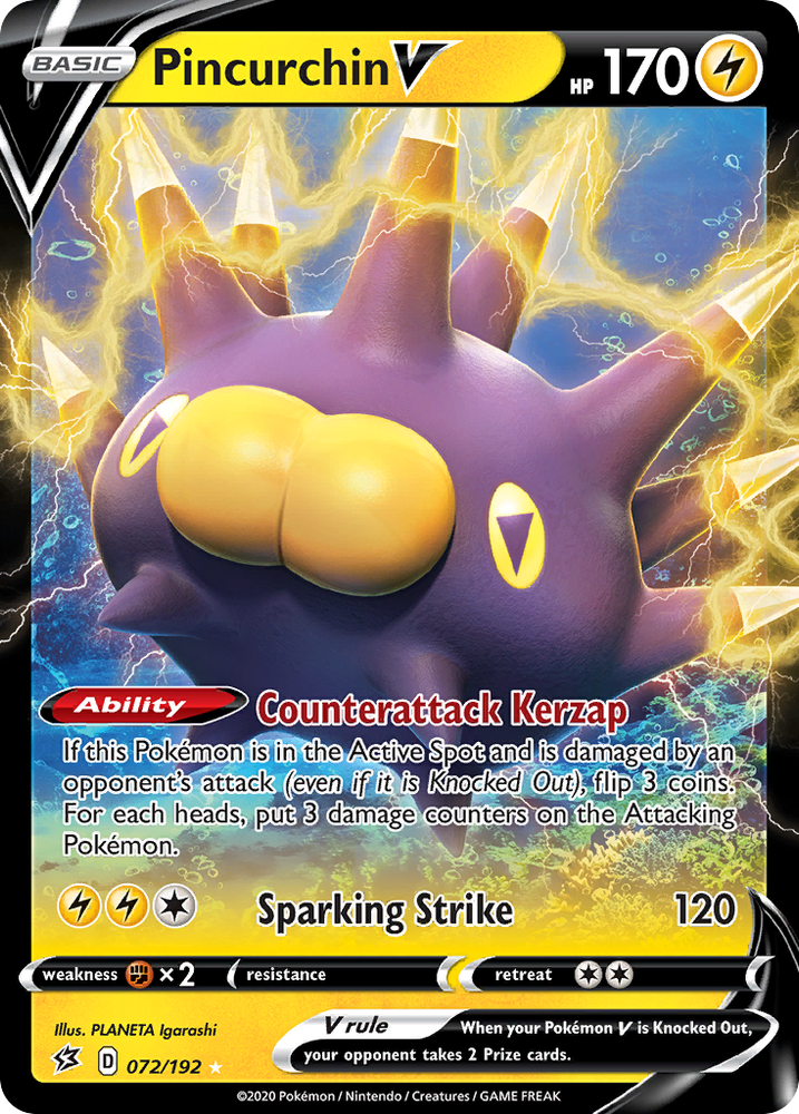 Pokemon | Pincurchin V (072/192) [Sword & Shield: Rebel Clash] | The Nerd Merchant