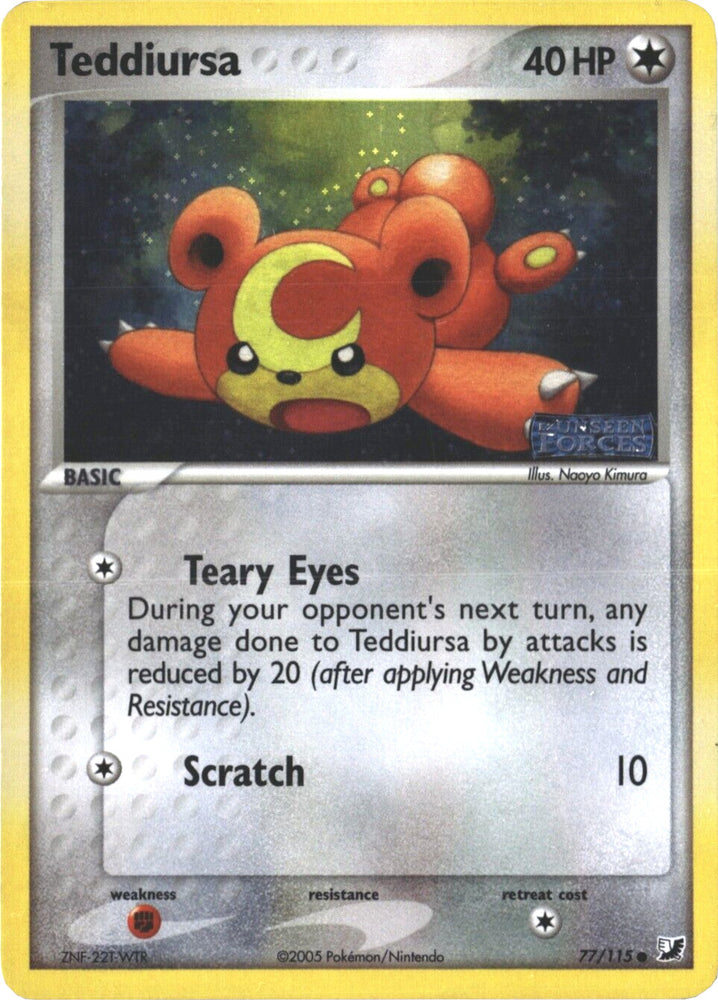 Pokemon | Teddiursa (77/115) (Stamped) [EX: Unseen Forces] | The Nerd Merchant
