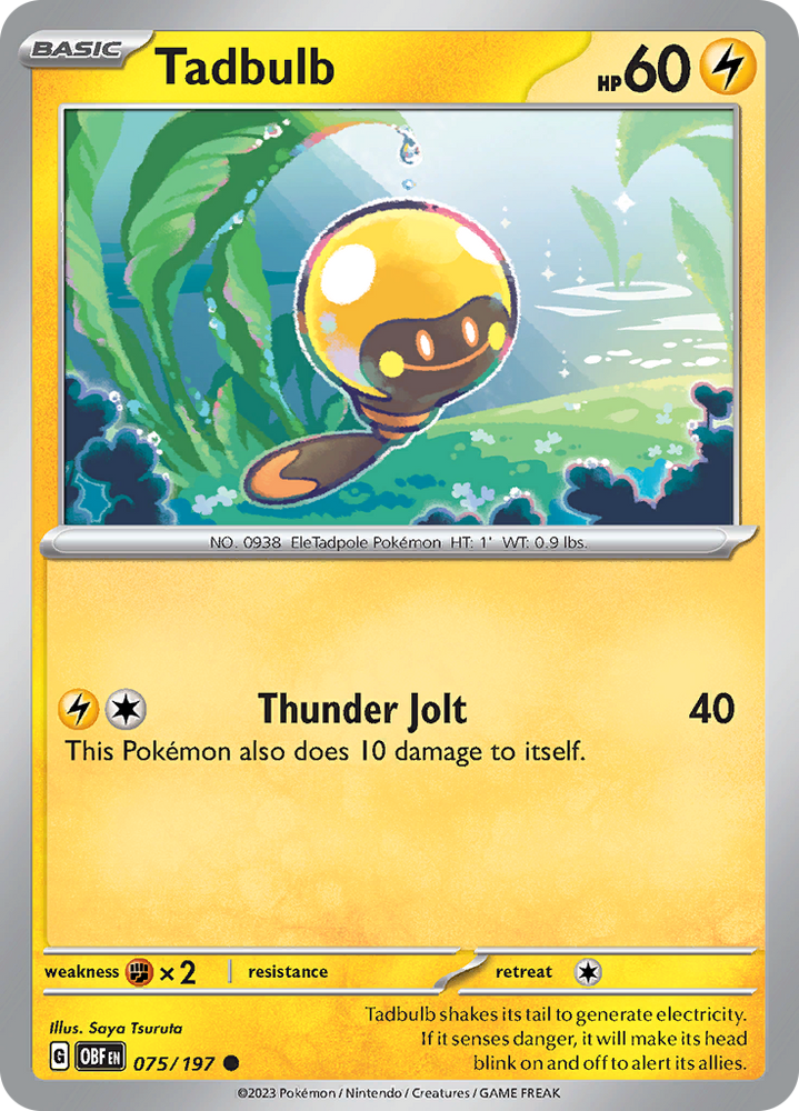 Pokemon | Tadbulb (075/197) [Scarlet & Violet: Obsidian Flames] | The Nerd Merchant