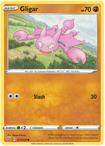Pokemon | Gligar (071/163) [Sword & Shield: Battle Styles] | The Nerd Merchant