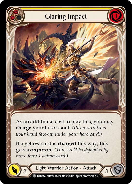 Flesh and Blood TCG | Glaring Impact (Yellow) [DTD064] (Dusk Till Dawn)  Rainbow Foil | The Nerd Merchant