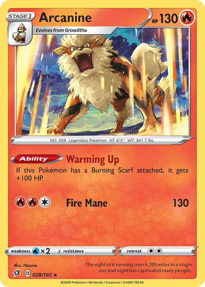 Pokemon | Arcanine (028/192) [Sword & Shield: Rebel Clash] | The Nerd Merchant