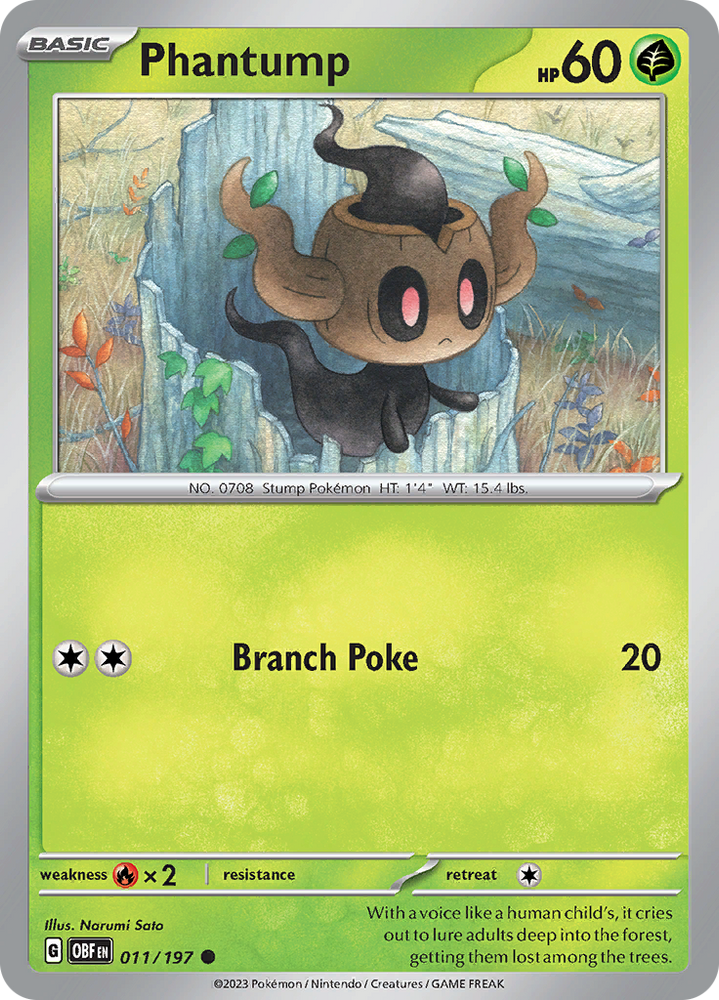 Pokemon | Phantump (011/197) [Scarlet & Violet: Obsidian Flames] | The Nerd Merchant