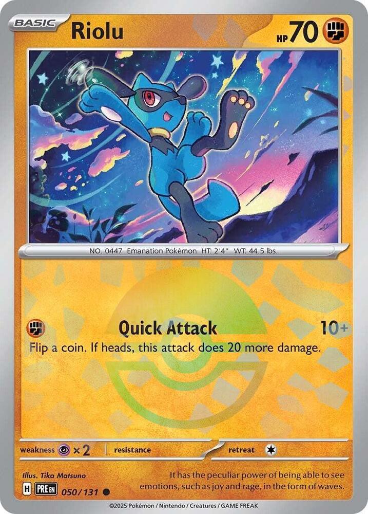 Pokemon | Riolu (050/131) (Poke Ball Pattern) [Scarlet & Violet: Prismatic Evolutions] | The Nerd Merchant