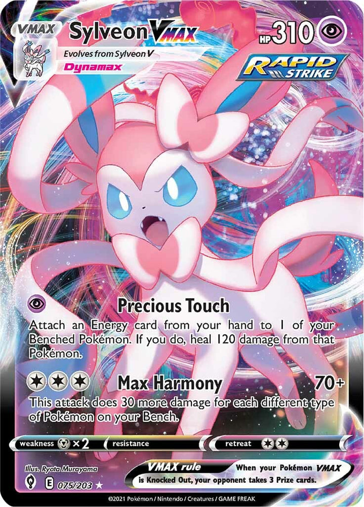 Pokemon | Sylveon VMAX (075/203) [Sword & Shield: Evolving Skies] | The Nerd Merchant