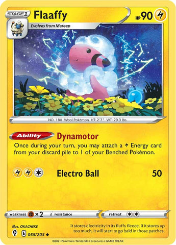 Pokemon | Flaaffy (055/203) [Sword & Shield: Evolving Skies] | The Nerd Merchant
