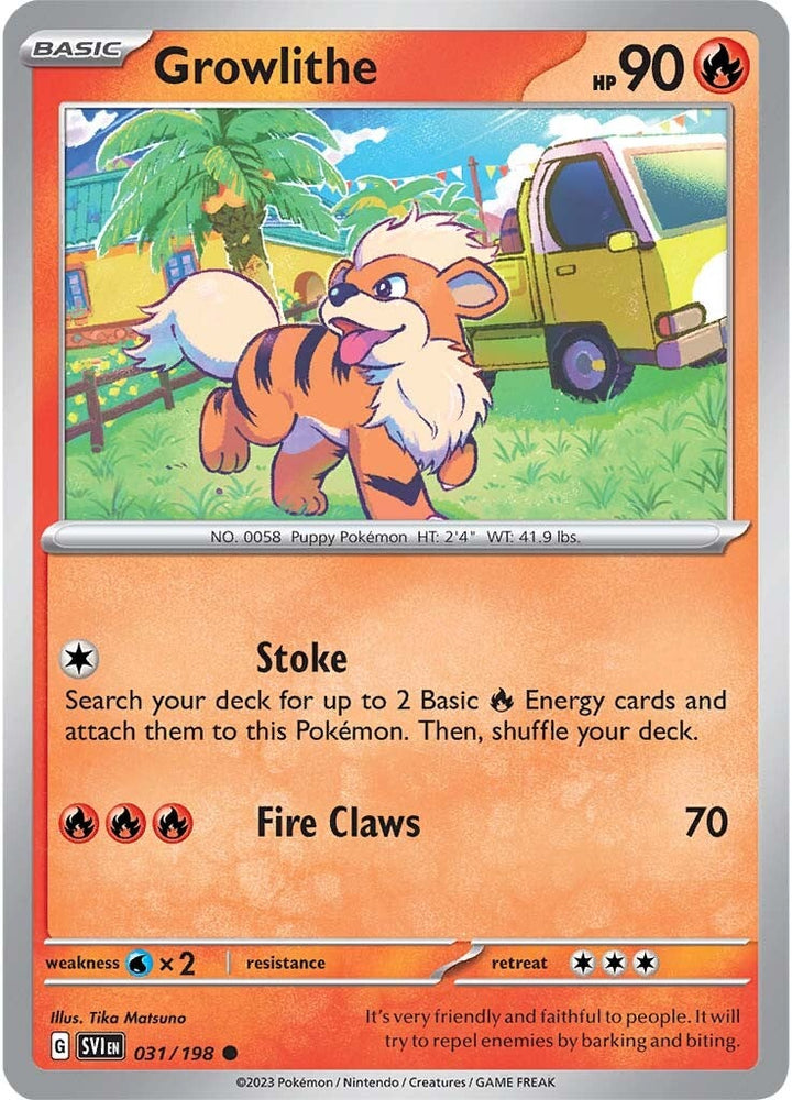 Pokemon | Growlithe (031/198) [Scarlet & Violet: Base Set] | The Nerd Merchant