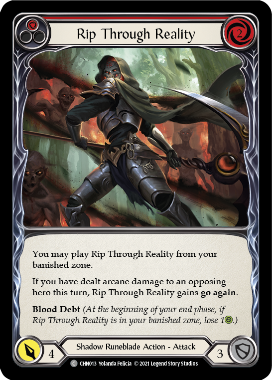 Flesh and Blood TCG | Rip Through Reality (Red) [CHN013] (Monarch Chane Blitz Deck) | The Nerd Merchant