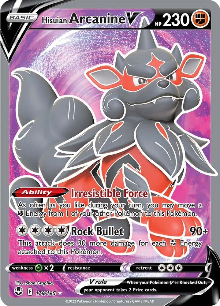 Pokemon | Hisuian Arcanine V (179/195) [Sword & Shield: Silver Tempest] | The Nerd Merchant